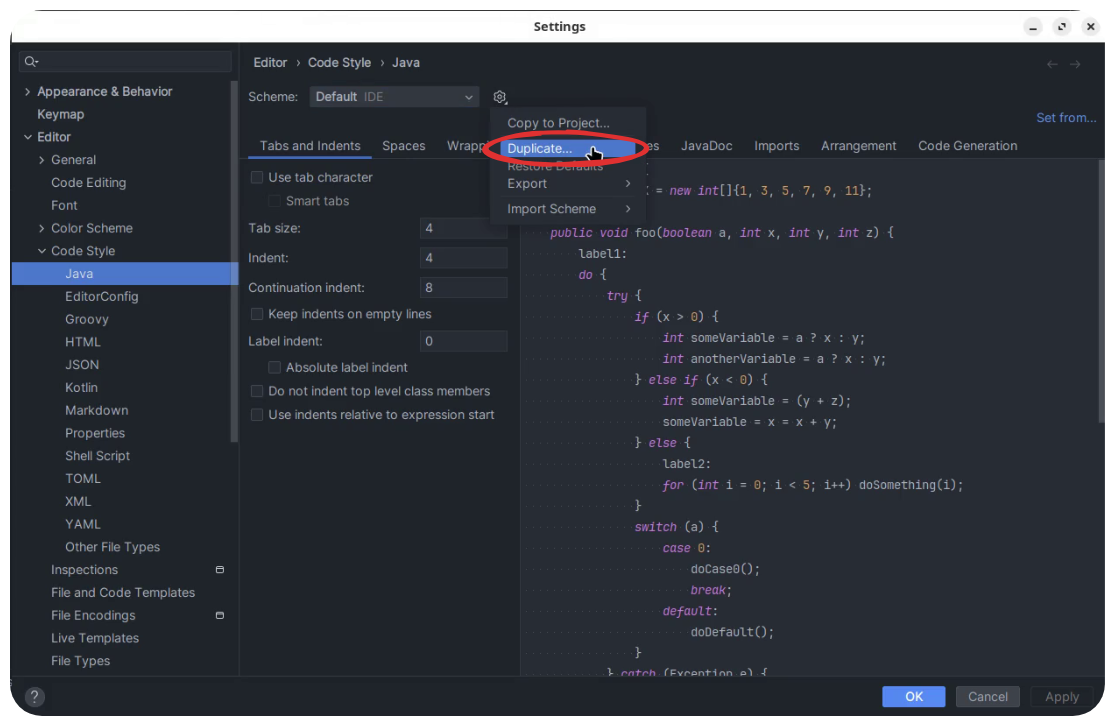 Intellij - Duplicate Scheme